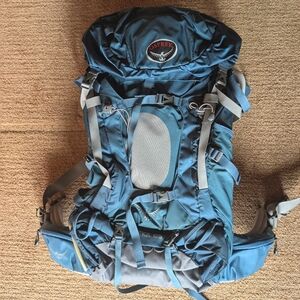 Osprey Women's Ariel 65L Backpack Deep Blue Grey Hiking Backpacking